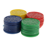 Maxbell 32 Plastic Poker Chips - Red Green Blue Yellow