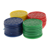 Maxbell 32 Plastic Poker Chips - Red Green Blue Yellow