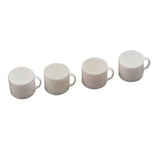 Maxbell 4pcs Dollhouse Miniature White Coffee Tea Cups Mugs