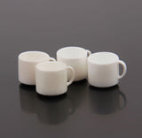 Maxbell 4pcs Dollhouse Miniature White Coffee Tea Cups Mugs