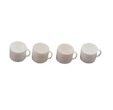 Maxbell 4pcs Dollhouse Miniature White Coffee Tea Cups Mugs