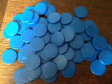 Maxbell 100 Opaque Plastic Board Game Counters Tiddly winks Numeracy Teaching Blue