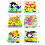 Maxbell Wooden Early Education Baby Gift 3-D Six Area Jigsaw Puzzle Marine Animals