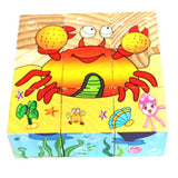 Maxbell Wooden Early Education Baby Gift 3-D Six Area Jigsaw Puzzle Marine Animals