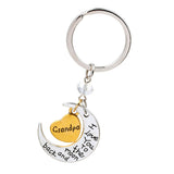 Maxbell Charm I Love You To The Moon And Back Keyring Keychain Gift -Grandpa
