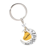 Maxbell Charm I Love You To The Moon And Back Keyring Keychain Gift -Grandpa