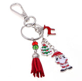 Maxbell Charm Santa Claus Reindeer Pendant Keychain Purse Bag Key Ring Christmas