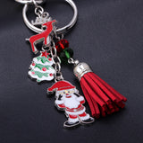 Maxbell Charm Santa Claus Reindeer Pendant Keychain Purse Bag Key Ring Christmas
