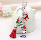 Maxbell Charm Santa Claus Reindeer Pendant Keychain Purse Bag Key Ring Christmas