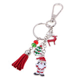 Maxbell Charm Santa Claus Reindeer Pendant Keychain Purse Bag Key Ring Christmas