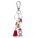 Maxbell Charm Santa Claus Reindeer Pendant Keychain Purse Bag Key Ring Christmas