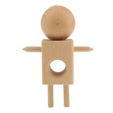 Maxbell Wooden Robot Shape Kendama Toy Kids Ball Games Wood Color