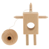 Maxbell Wooden Robot Shape Kendama Toy Kids Ball Games Wood Color