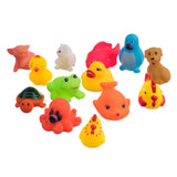 Maxbell 13Pcs Cute Soft Rubber Float Sqeeze Sound Baby Wash Bath Play Animals Toys