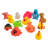 Maxbell 13Pcs Cute Soft Rubber Float Sqeeze Sound Baby Wash Bath Play Animals Toys