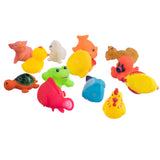 Maxbell 13Pcs Cute Soft Rubber Float Sqeeze Sound Baby Wash Bath Play Animals Toys