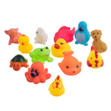 Maxbell 13Pcs Cute Soft Rubber Float Sqeeze Sound Baby Wash Bath Play Animals Toys