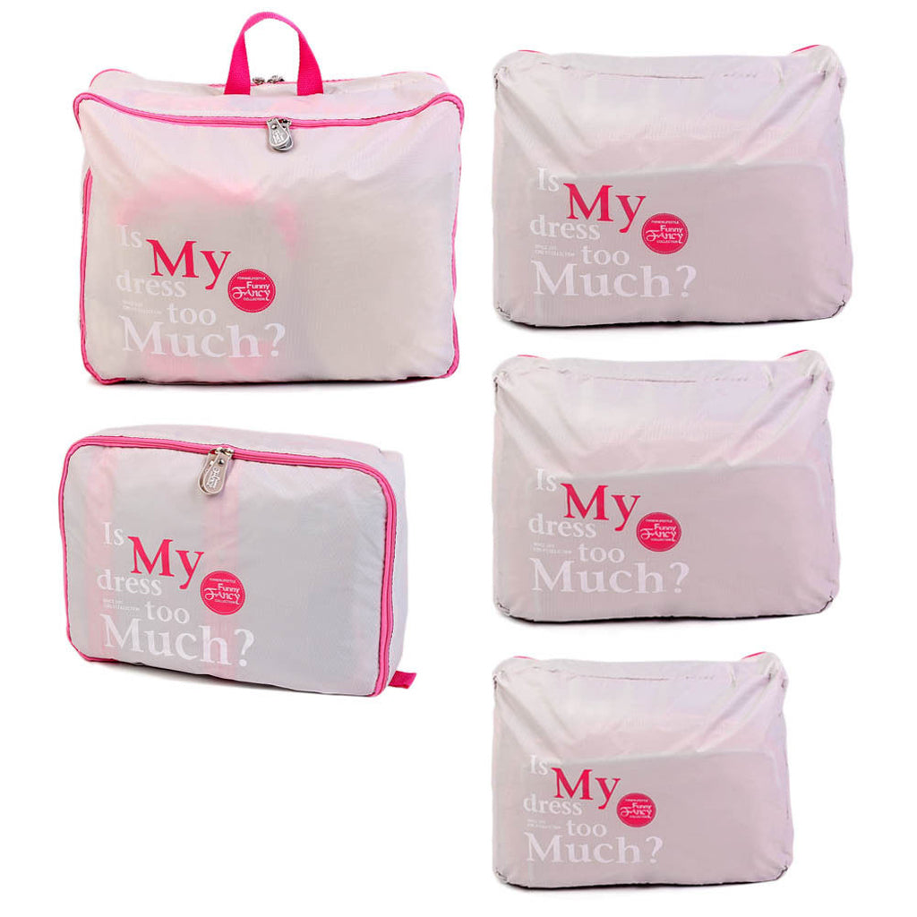 Maxbell 5 Pcs Clothes Socks Packing Cube Storage Bag Travel Luggage Organizer Grey