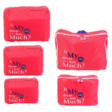 Maxbell 5Pcs Clothes Socks Packing Cube Storage Bag Travel Luggage Organizer RoseRed