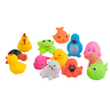 Maxbell 13Pcs Hot Bath Baby Soft Plastic Float Animals Toys Sqeeze Sound Wash Toys