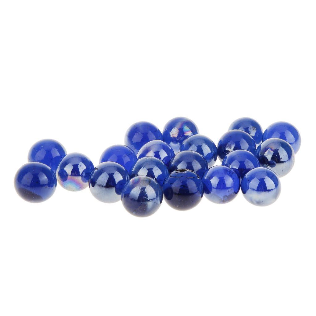 Maxbell 20 Pack 16mm Assorted Glass Marbles Traditional Game Play Toy Dark Blue