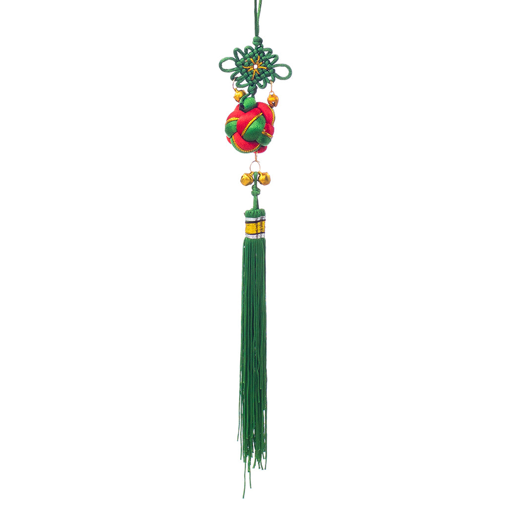 Maxbell Lucky Ball Chinese Knot Tassel Blessing Good Luck Home Haning Decor Green