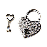 Maxbell Mini Padlock Heart Shape Luggage Case Crystal Padlock With Key
