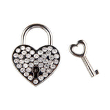 Maxbell Mini Padlock Heart Shape Luggage Case Crystal Padlock With Key