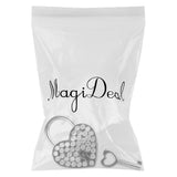 Maxbell Mini Padlock Heart Shape Luggage Case Crystal Padlock With Key