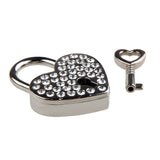 Maxbell Mini Padlock Heart Shape Luggage Case Crystal Padlock With Key