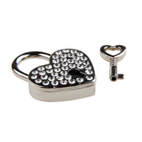 Maxbell Mini Padlock Heart Shape Luggage Case Crystal Padlock With Key