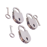 Maxbell Vintage Antique Style Mini Padlocks Key Lock Silver (Lot of 3)