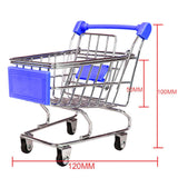Maxbell Mini Shopping Cart Trolley Toy Dark Blue
