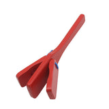 Maxbell 1pc Kids Wooden Castanet Clapper Handle Toys Red