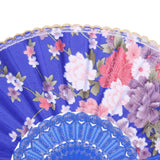 Maxbell Sweet Style Flowers Hand Fan Folding Fan Dancing Party Fan Royal Blue