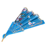 Maxbell Sweet Style Flowers Hand Fan Folding Fan Dancing Party Fan Lake - Blue
