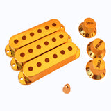 Maxbell Gold Plated Guitar Pickup Cover and Knobs Switch Tip Set