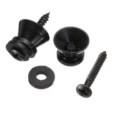 Maxbell 16pcs Guitar Bass End Pin Strap Buttons Locks Black