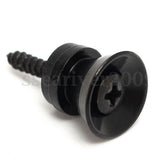 Maxbell 16pcs Guitar Bass End Pin Strap Buttons Locks Black