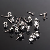 Maxbell 16pcs Guitar Bass End Pin Strap Buttons Locks Silver