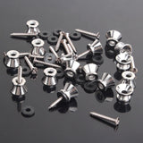 Maxbell 16pcs Guitar Bass End Pin Strap Buttons Locks Silver