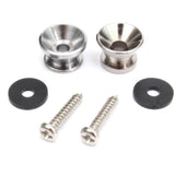 Maxbell 16pcs Guitar Bass End Pin Strap Buttons Locks Silver