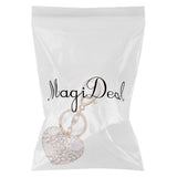Maxbell Crystal White Rose Heart Charm Keyring
