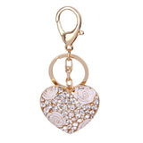 Maxbell Crystal White Rose Heart Charm Keyring