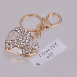 Maxbell Crystal White Rose Heart Charm Keyring