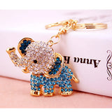 Maxbell Crystal Elephant Charm Keyring - Blue