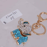 Maxbell Crystal Elephant Charm Keyring - Blue