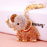 Maxbell Crystal Elephant Charm Keyring - Peach