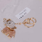 Maxbell Crystal Elephant Charm Keyring - Peach