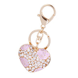 Maxbell Crystal Purple Rose Heart Charm Keyring